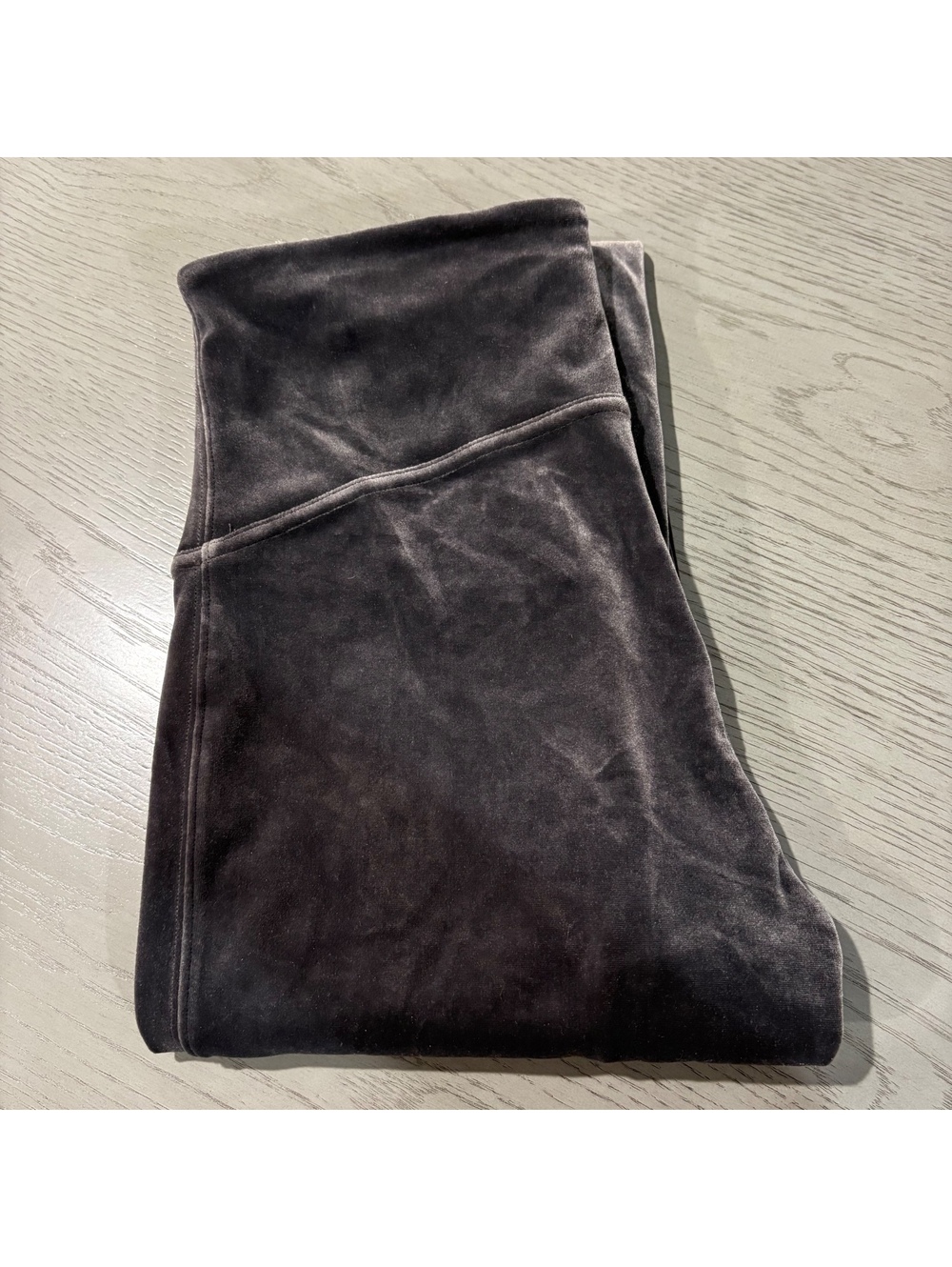 SPANX large grey velour velvet full length leggings